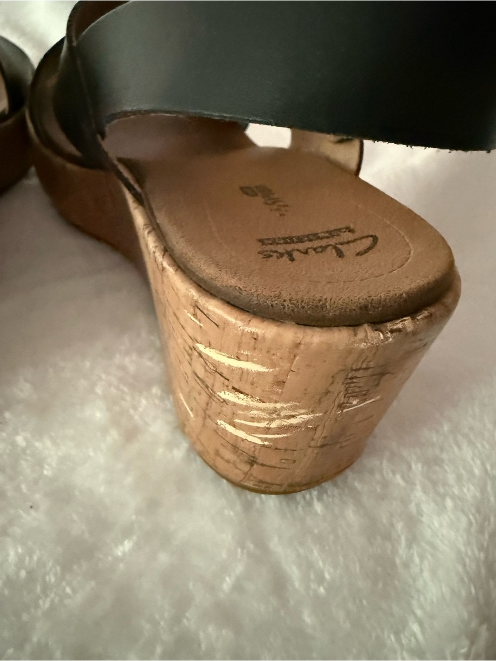 Clarks Cushion Annadel Eirwyn Black Wedge Sandals 9 - Picture 5 of 8